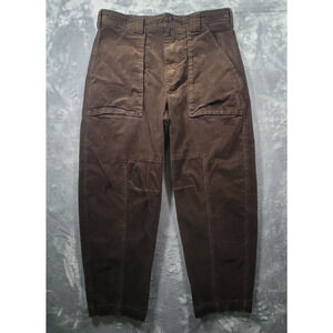Banana Republic Womens 12 Corduroy Barrel Pants High Rise Brown Tapered